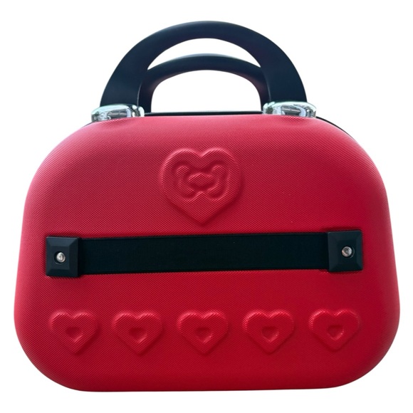 Sanrio Hello Kitty Hard Shell Rhinestone Makeup Travel Luggage Cosmetic Bag - Picture 2 of 3